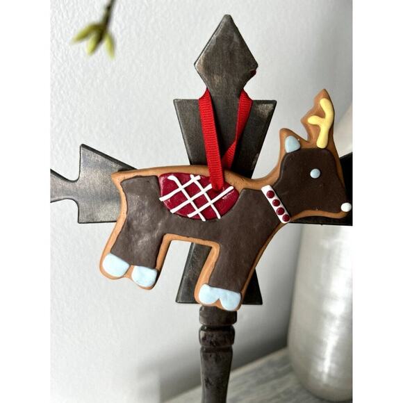 Holiday Christmas Ceramic Hanging Faux‎ Gingerbread Ornaments - Picture 5 of 9